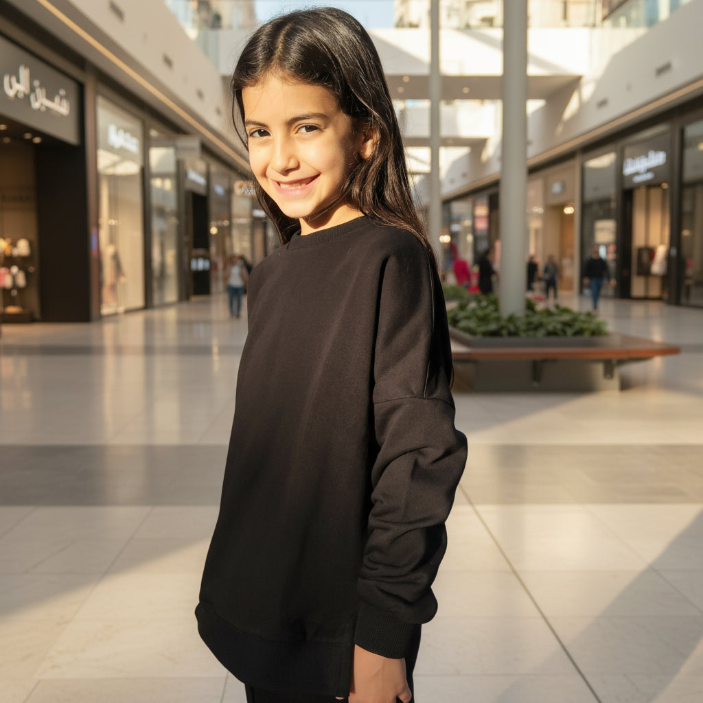 Person standing in open air mall
