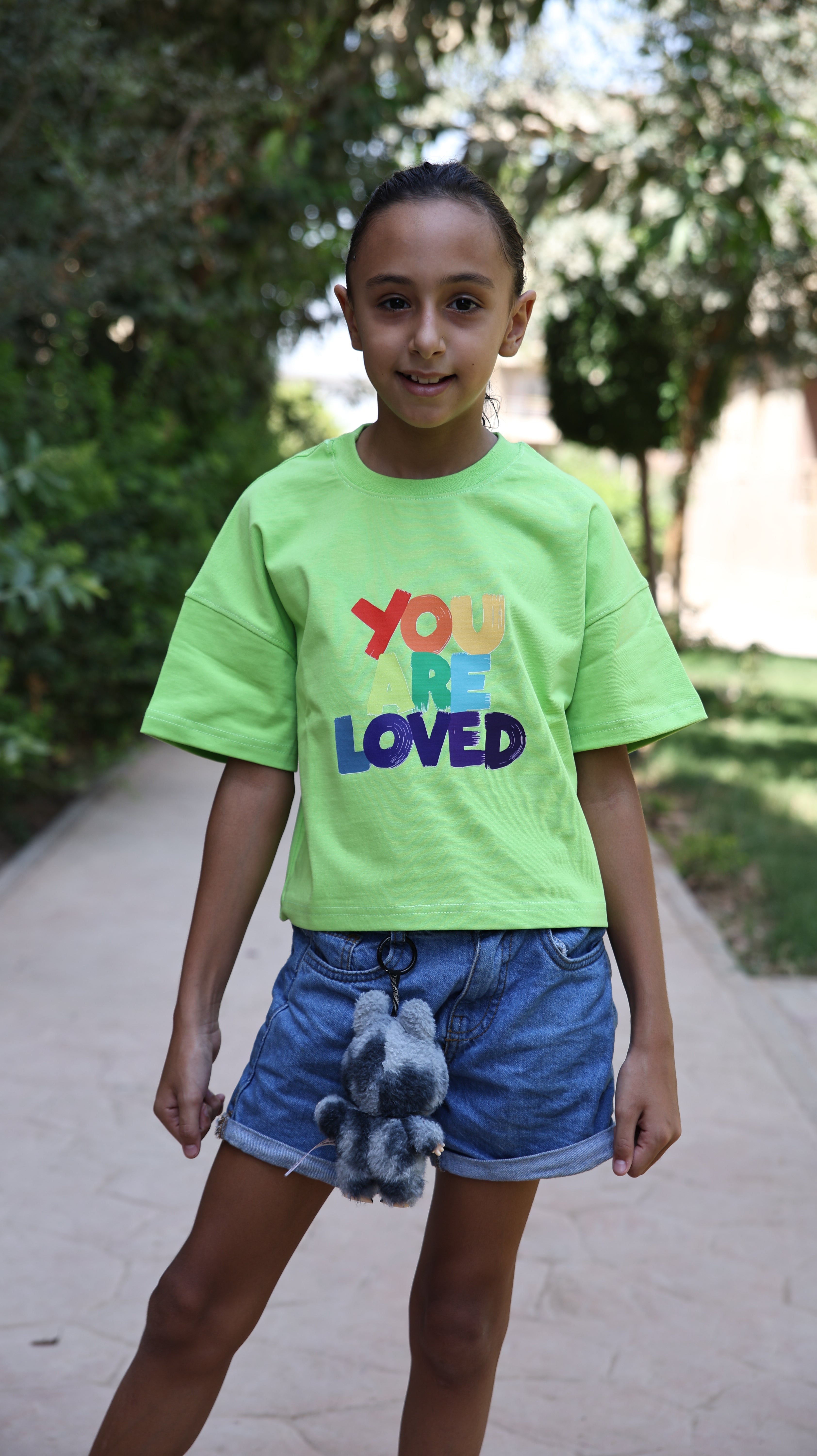 Kids box-fit T-shirts Neon Green