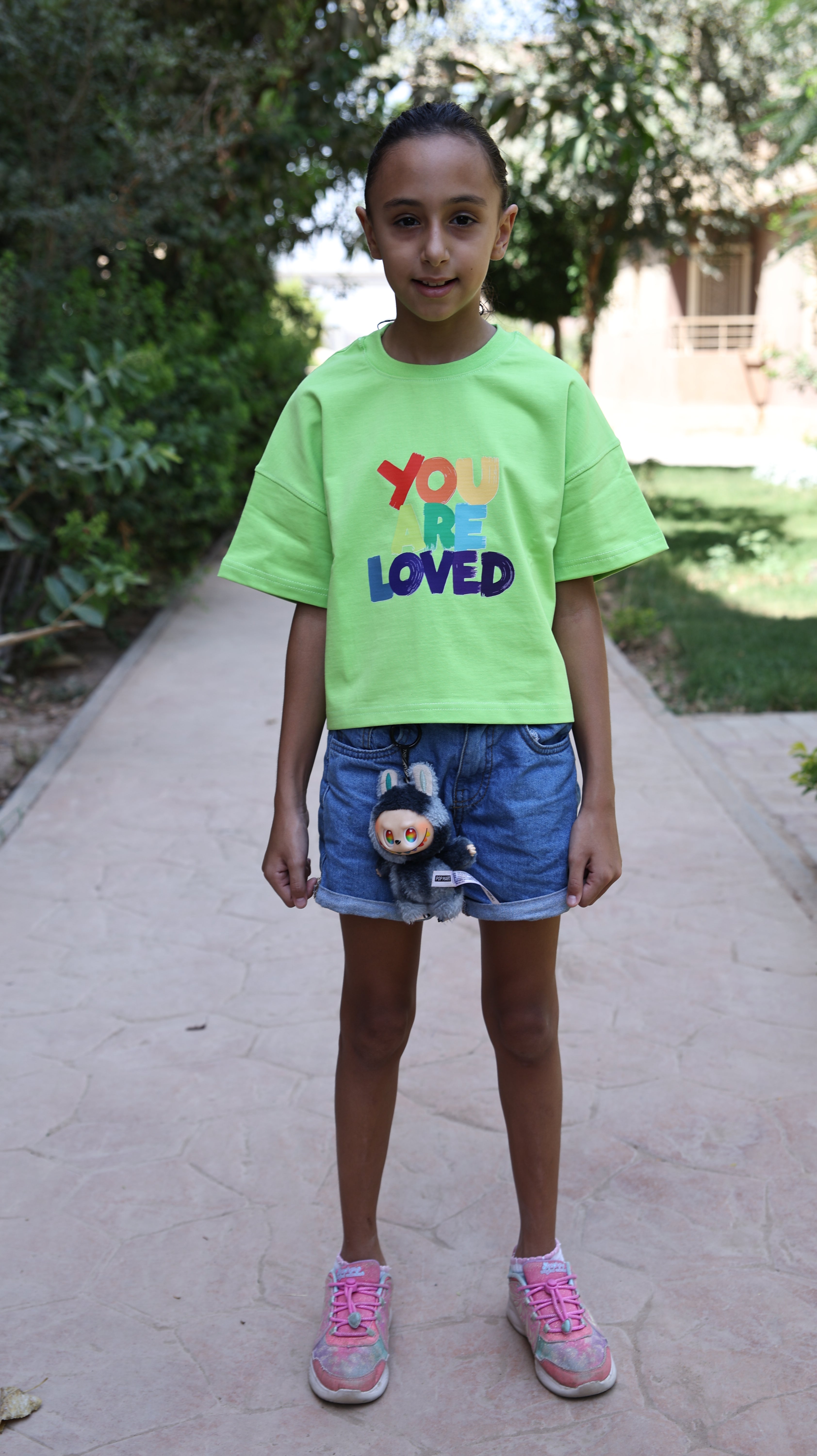 Kids box-fit T-shirts Neon Green