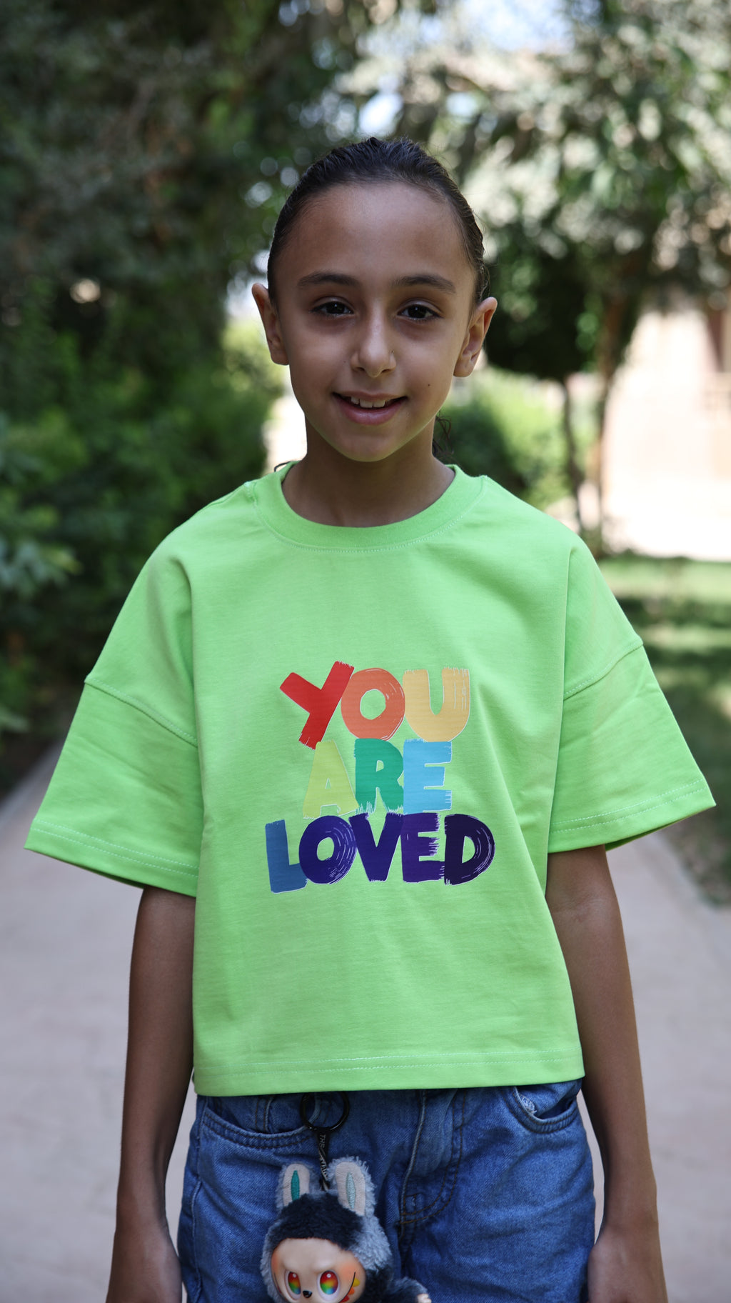 Kids box-fit T-shirts Neon Green