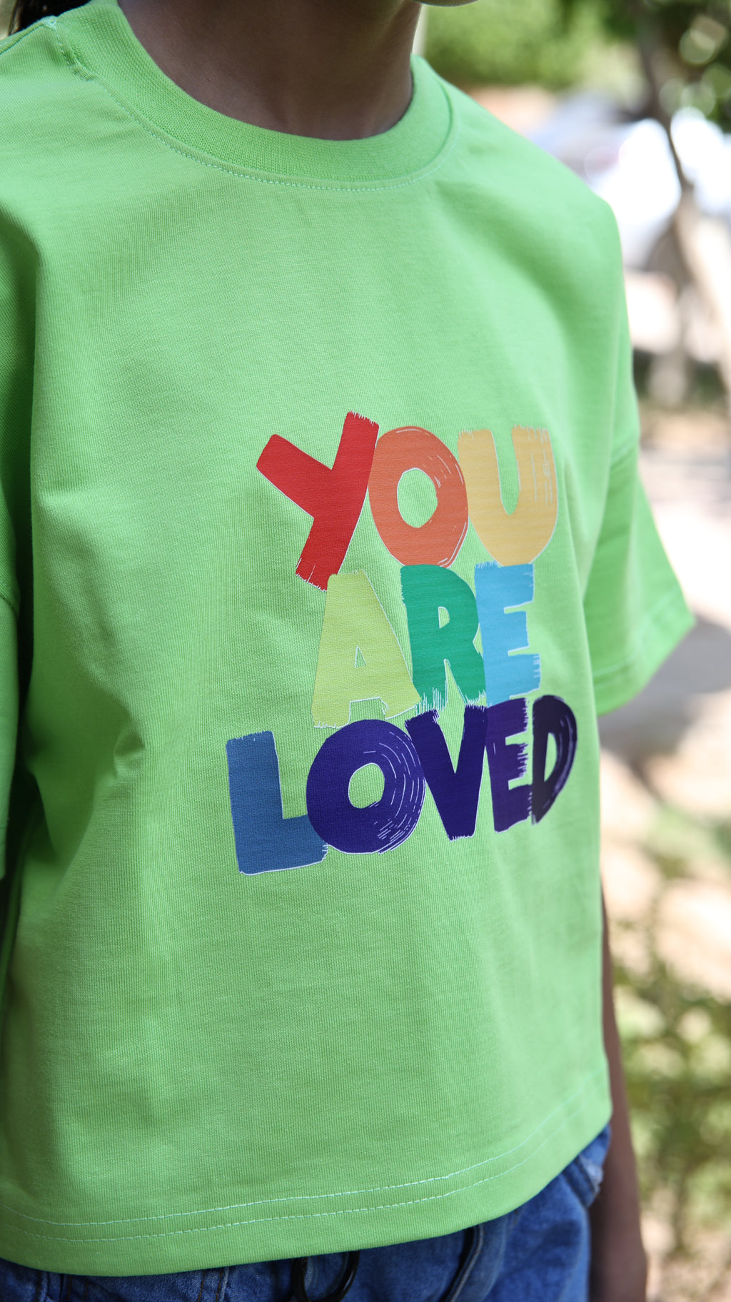 Kids box-fit T-shirts Neon Green