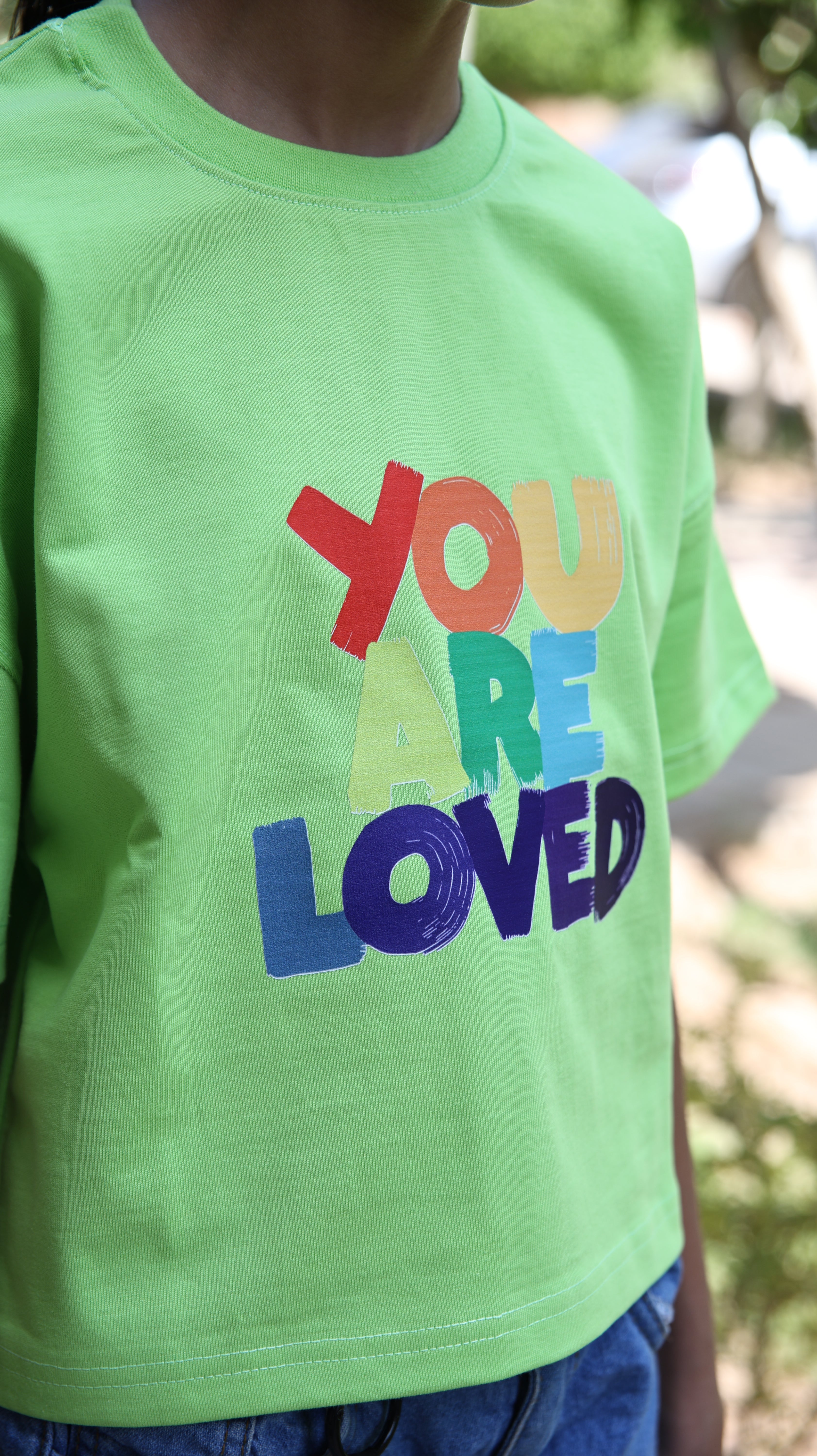 Kids box-fit T-shirts Neon Green