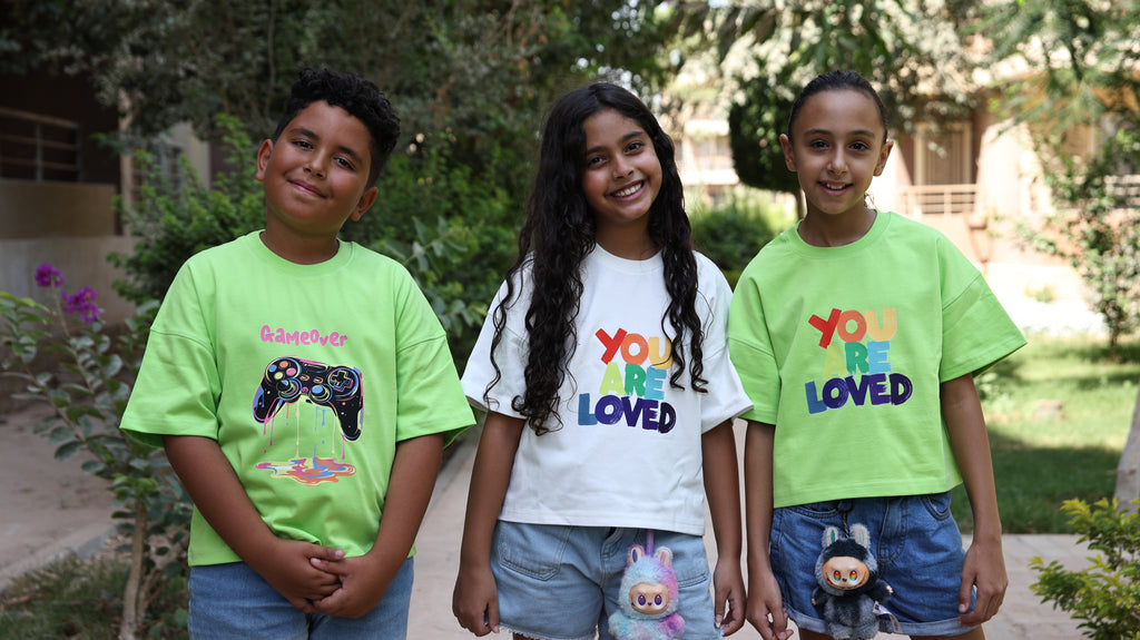 Kids box-fit T-shirts Neon Green