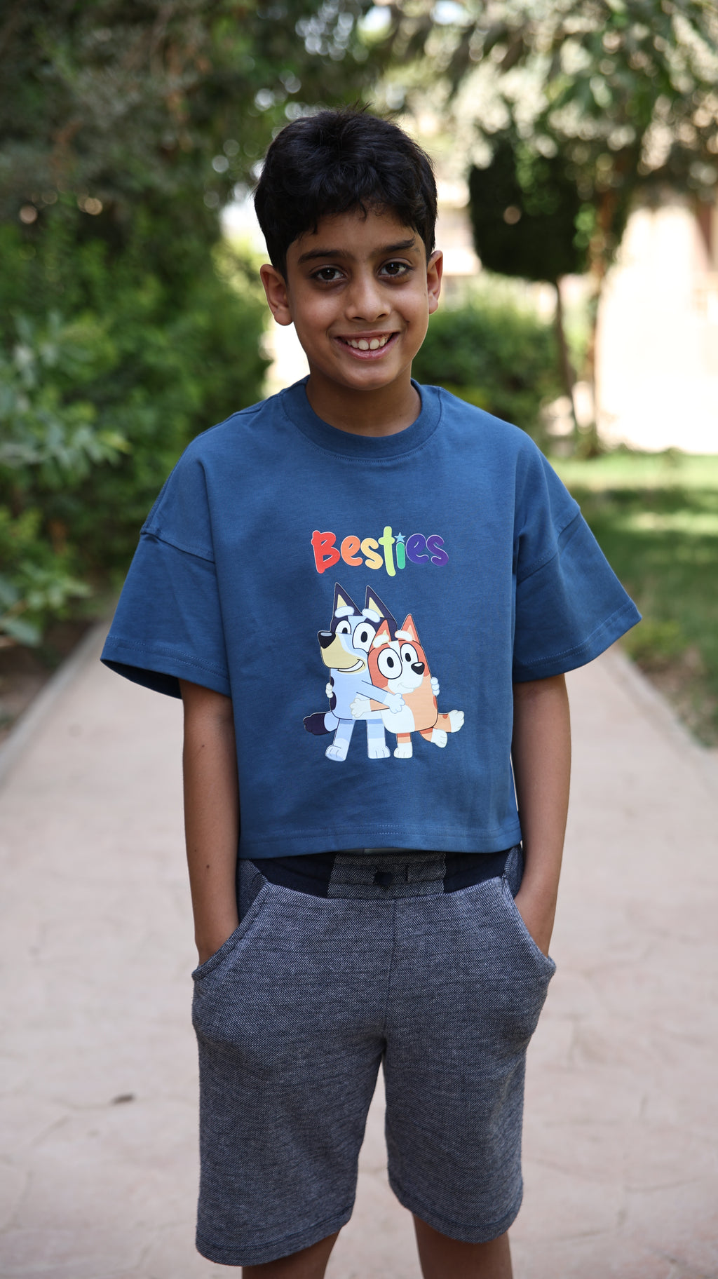 Kids box-fit T-Shirt Premium Blue