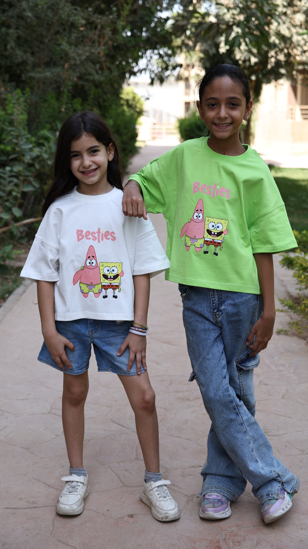 Kids box-fit T-shirts Neon Green