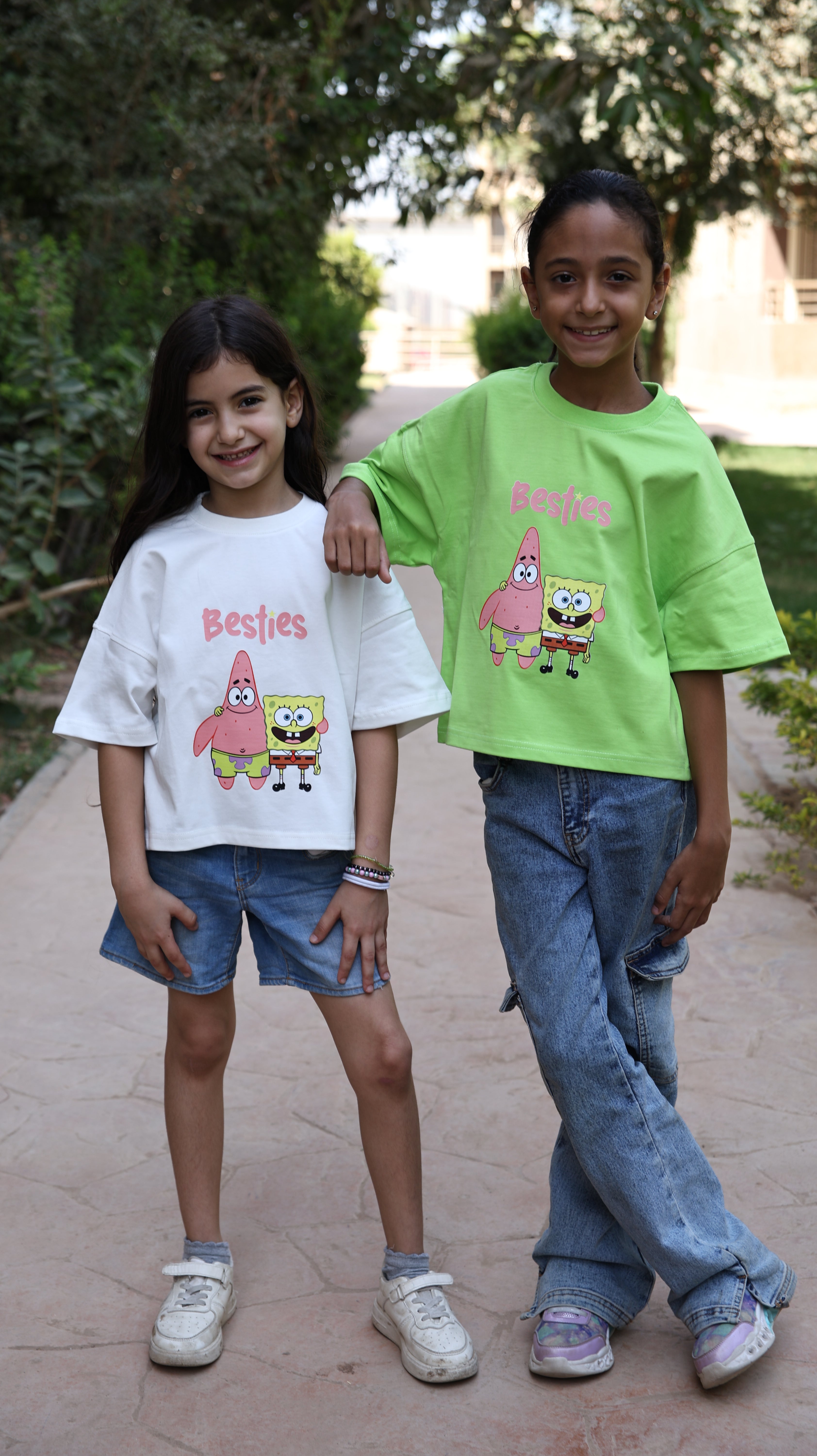 Kids box-fit T-shirts Neon Green