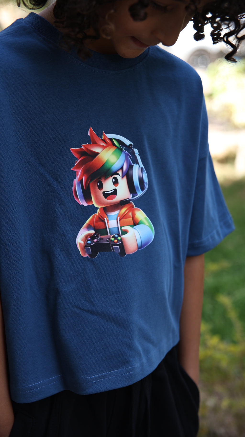 Kids box-fit T-Shirt Premium Blue
