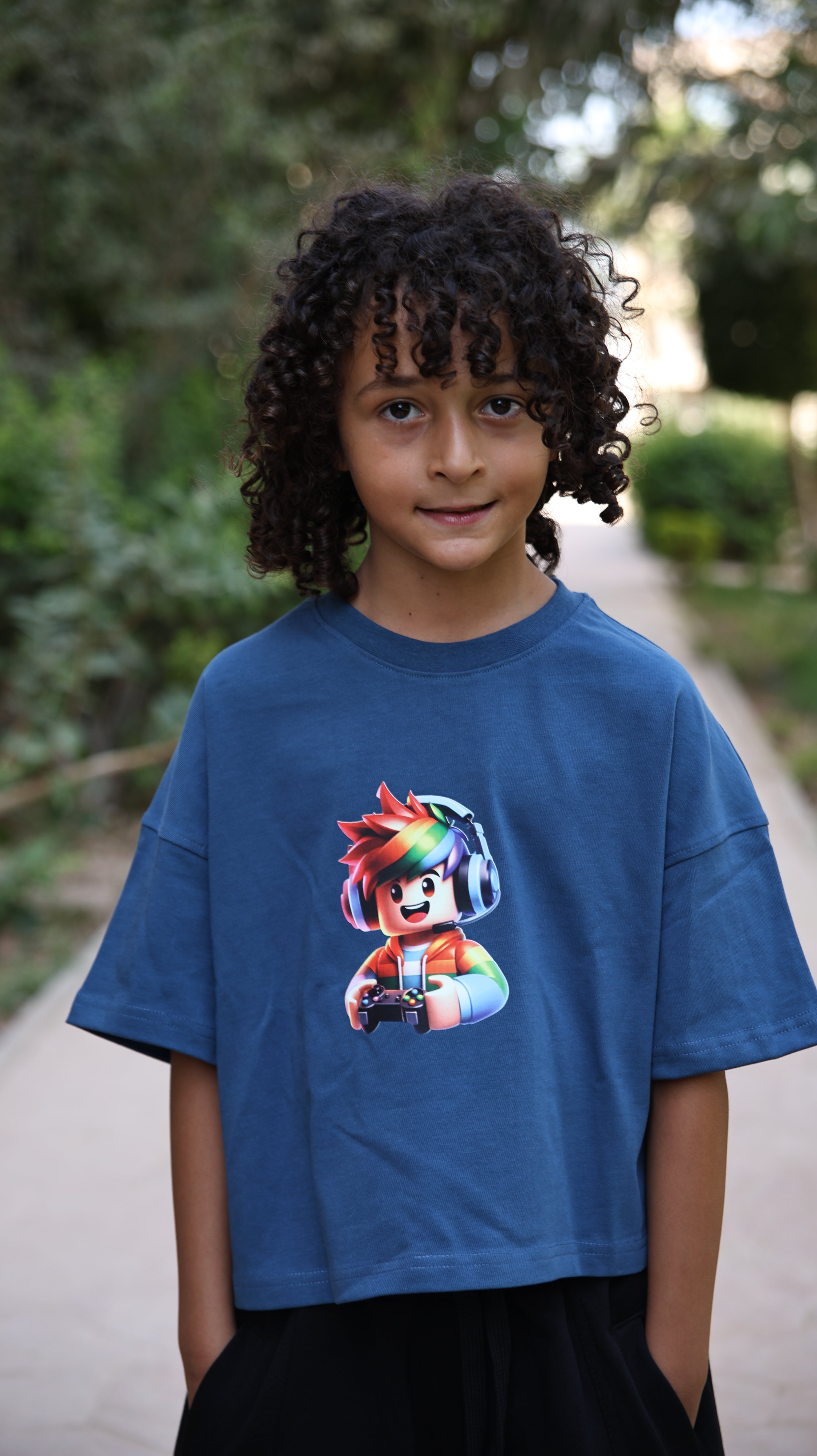 Kids box-fit T-Shirt Premium Blue