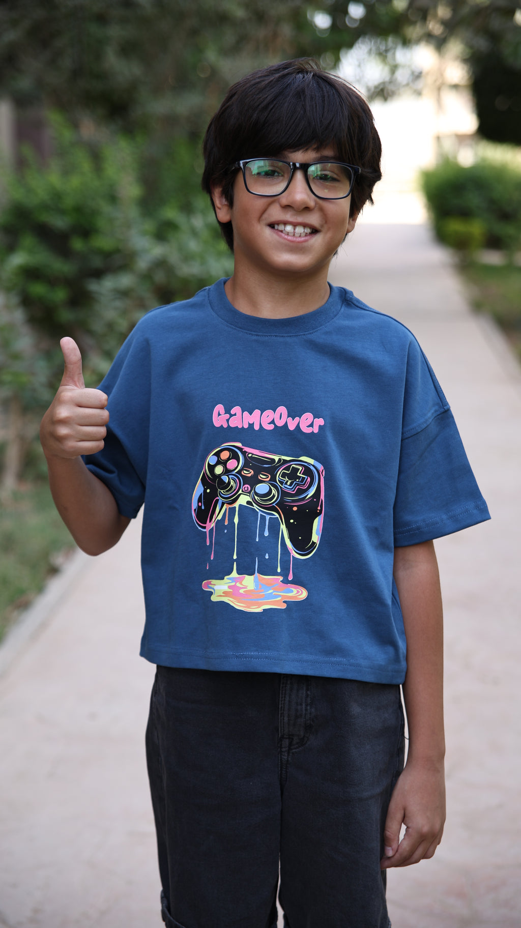 Kids box-fit T-Shirt Premium Blue