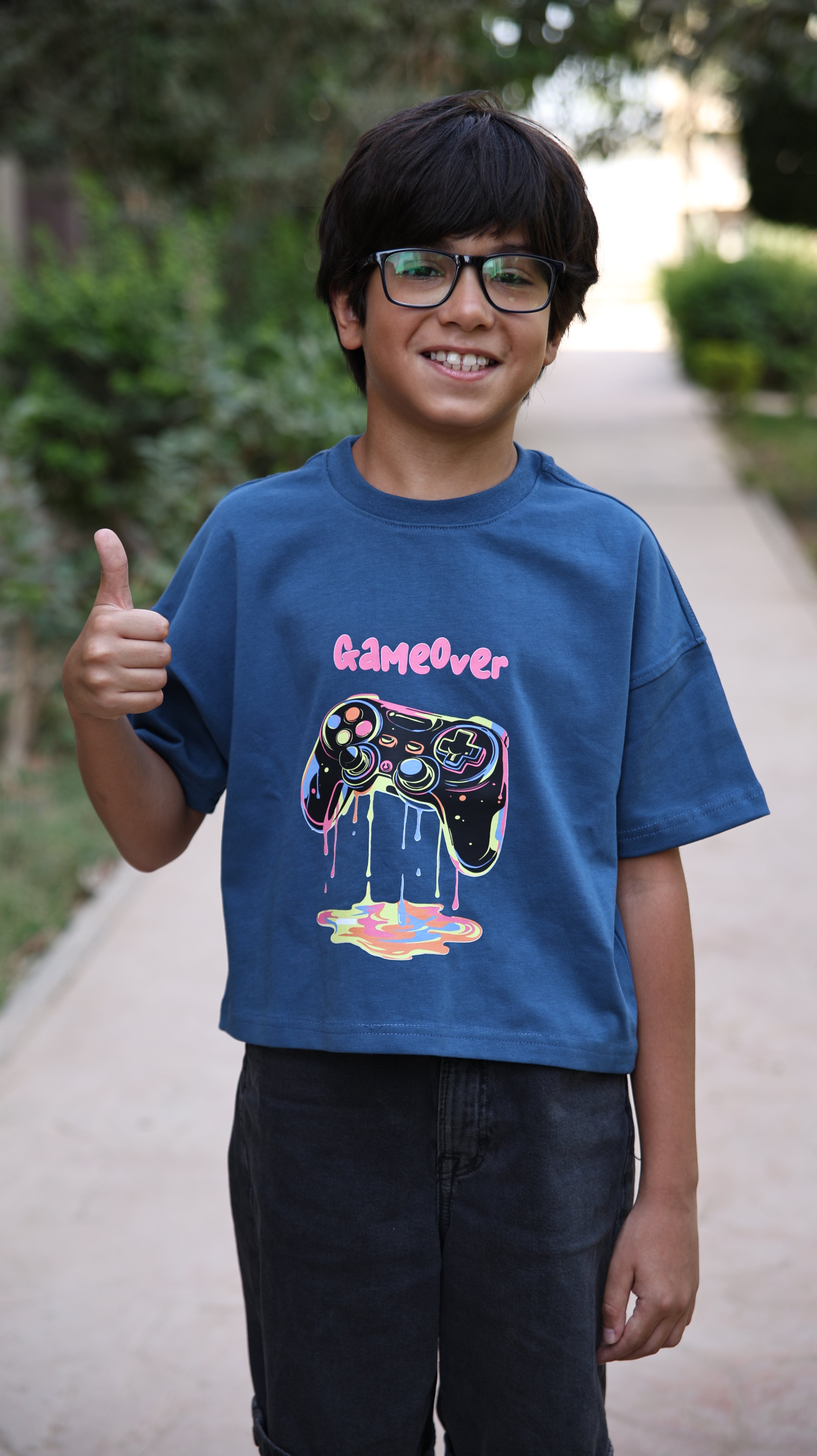 Kids box-fit T-Shirt Premium Blue