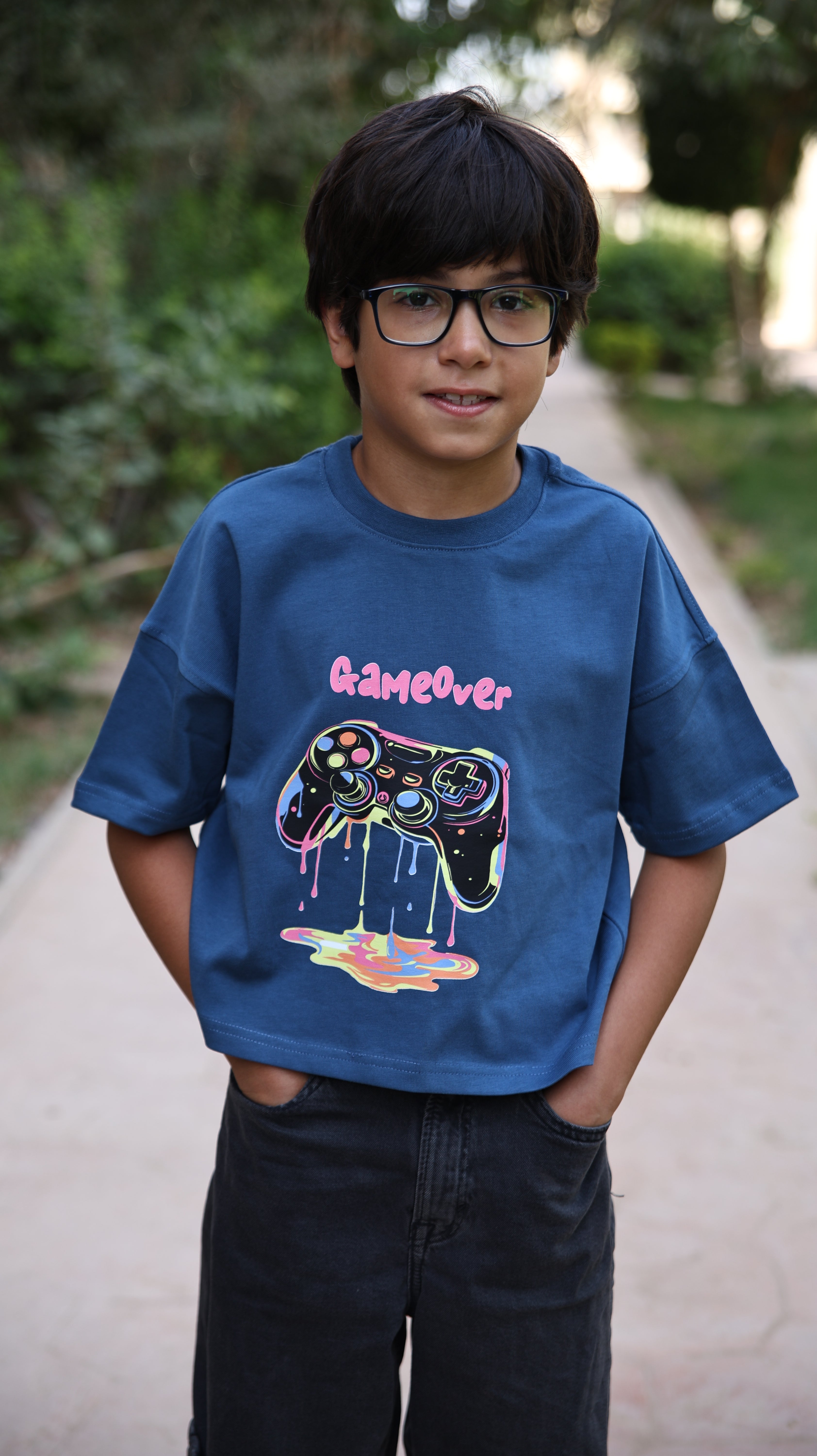 Kids box-fit T-Shirt Premium Blue