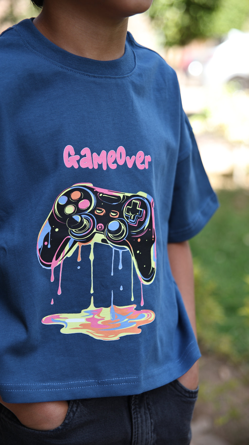 Kids box-fit T-Shirt Premium Blue