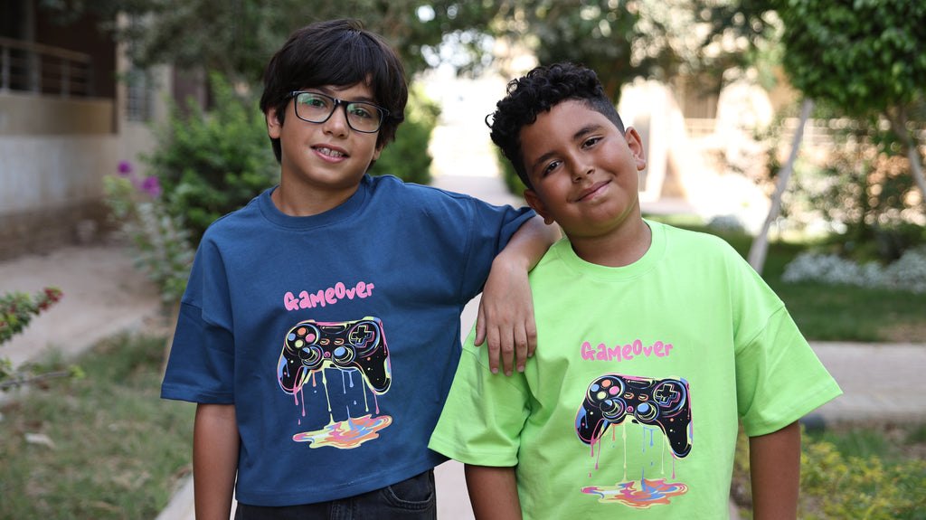 Kids box-fit T-shirts Neon Green