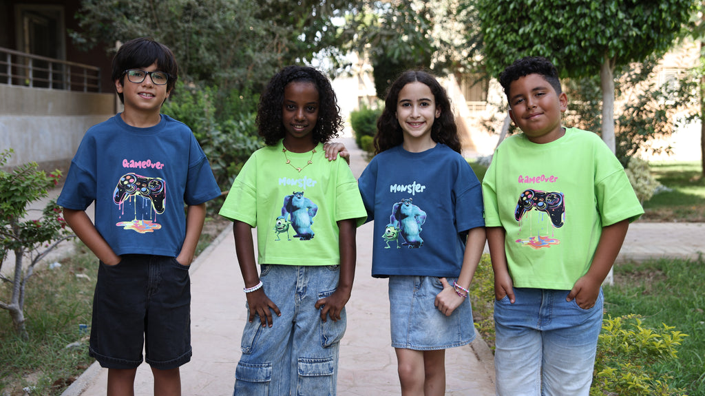Kids box-fit T-shirts Neon Green