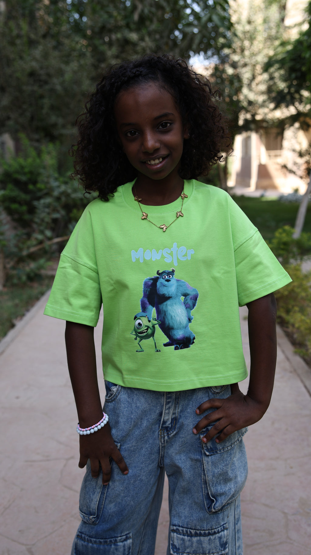 Kids box-fit T-shirts Neon Green