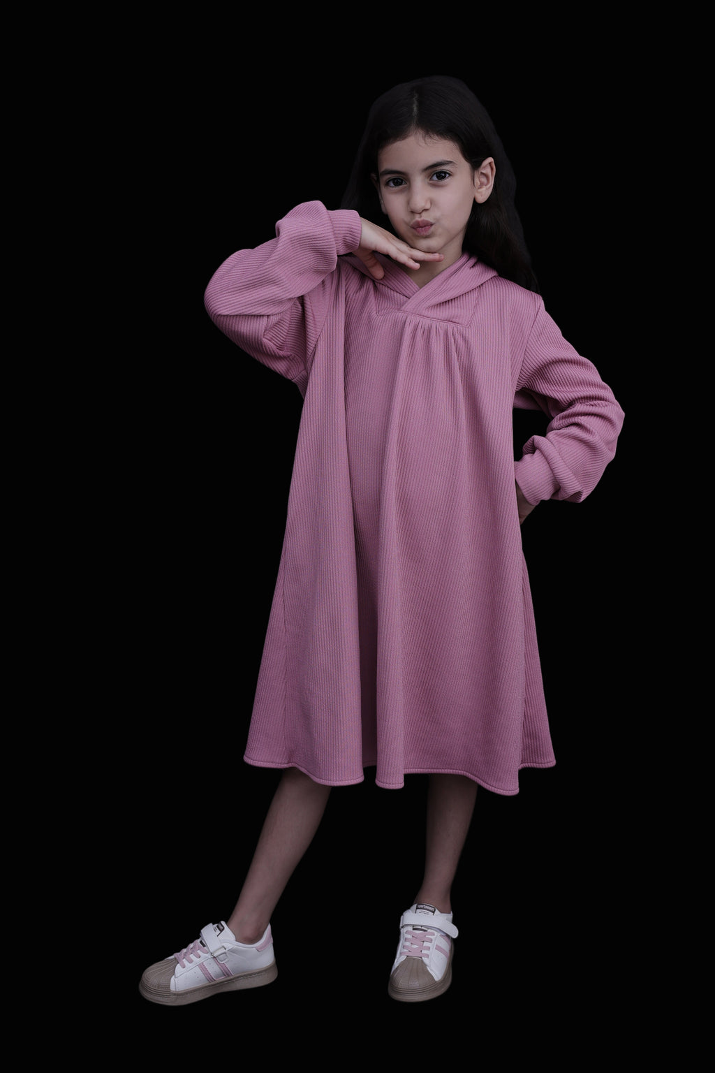Girl wearing pink dress