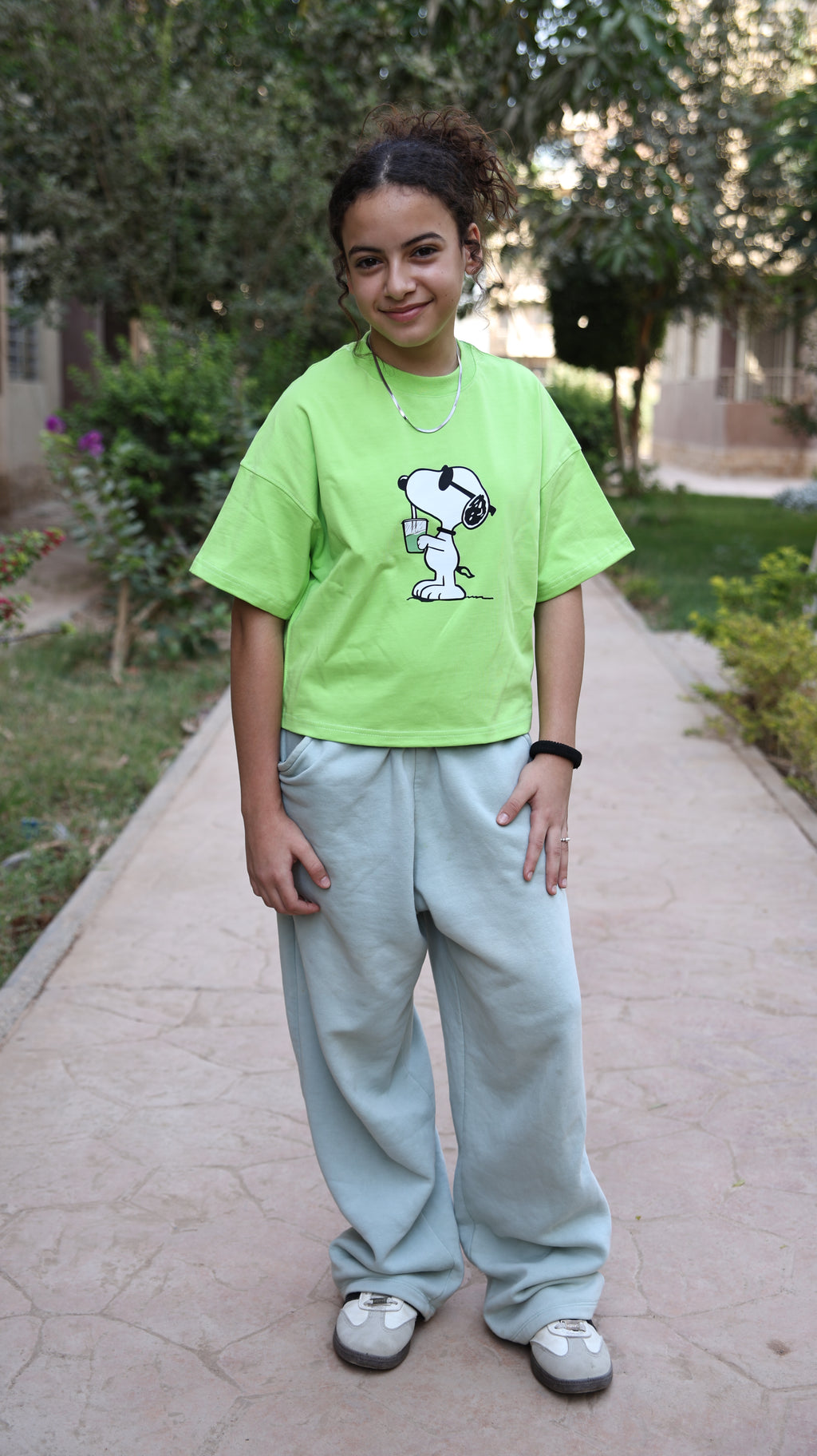 Kids box-fit T-shirts Neon Green
