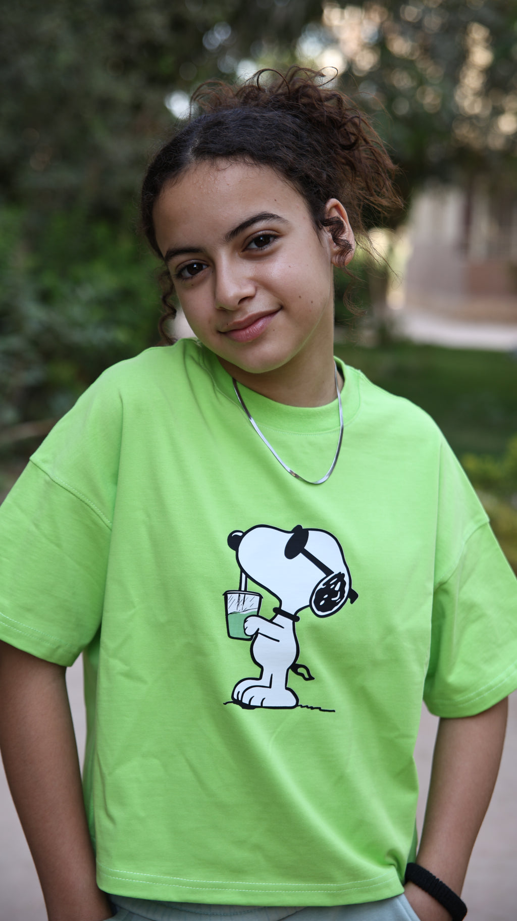 Kids box-fit T-shirts Neon Green