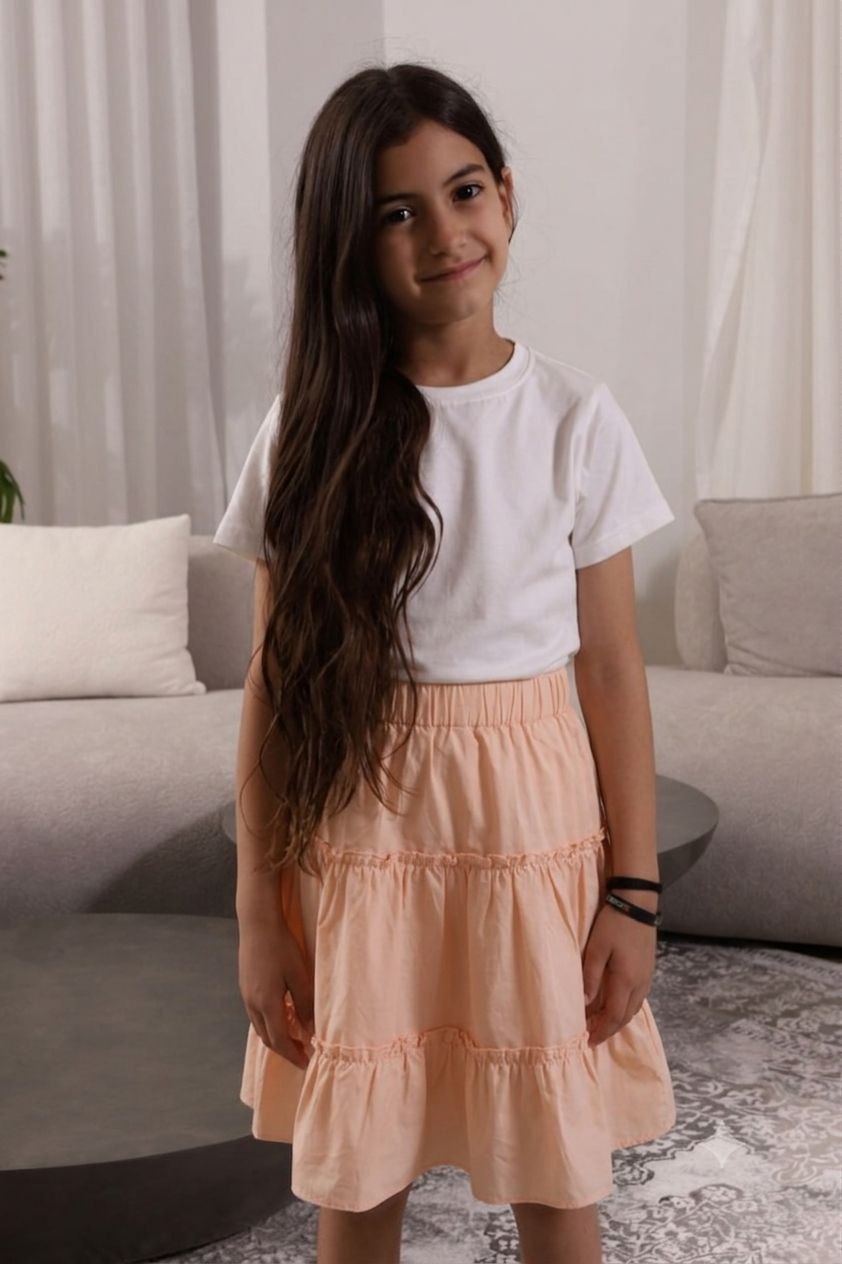 تنورة Ruffle Skirt من Tito's Wear بلون أزرق نيفي، مقاسات 6-8 إلى 10-12