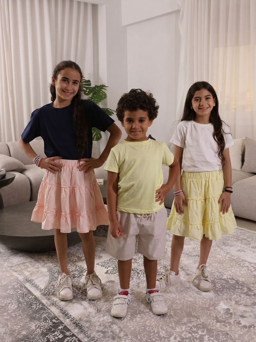 تنورة Ruffle Skirt من Tito's Wear تُلبس ضمن طقم عائلي متطابق